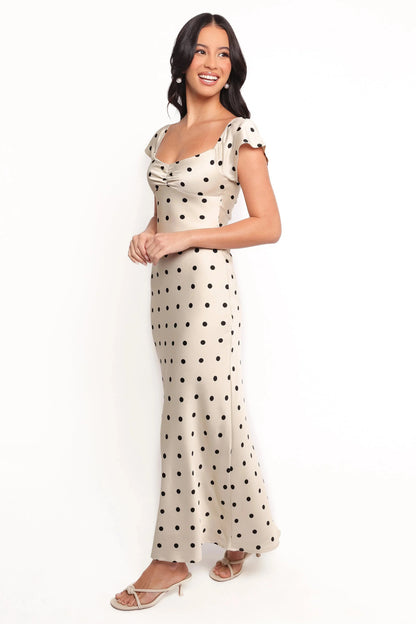 Elke Maxi Dress - Black Dot