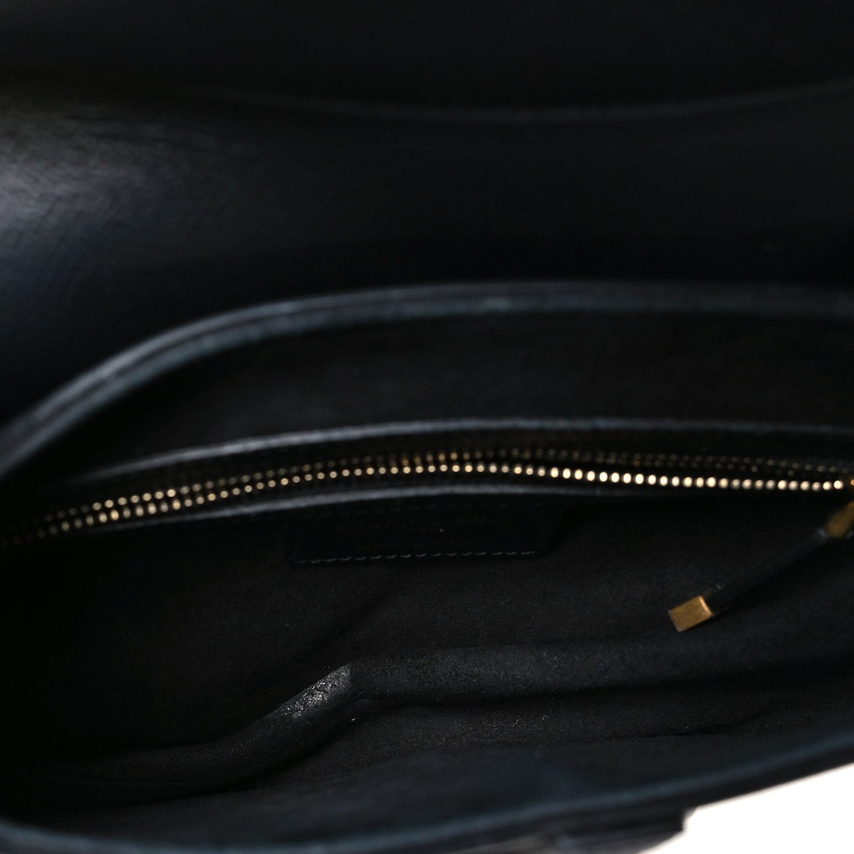 Grained Calfskin Saddle Bag Black