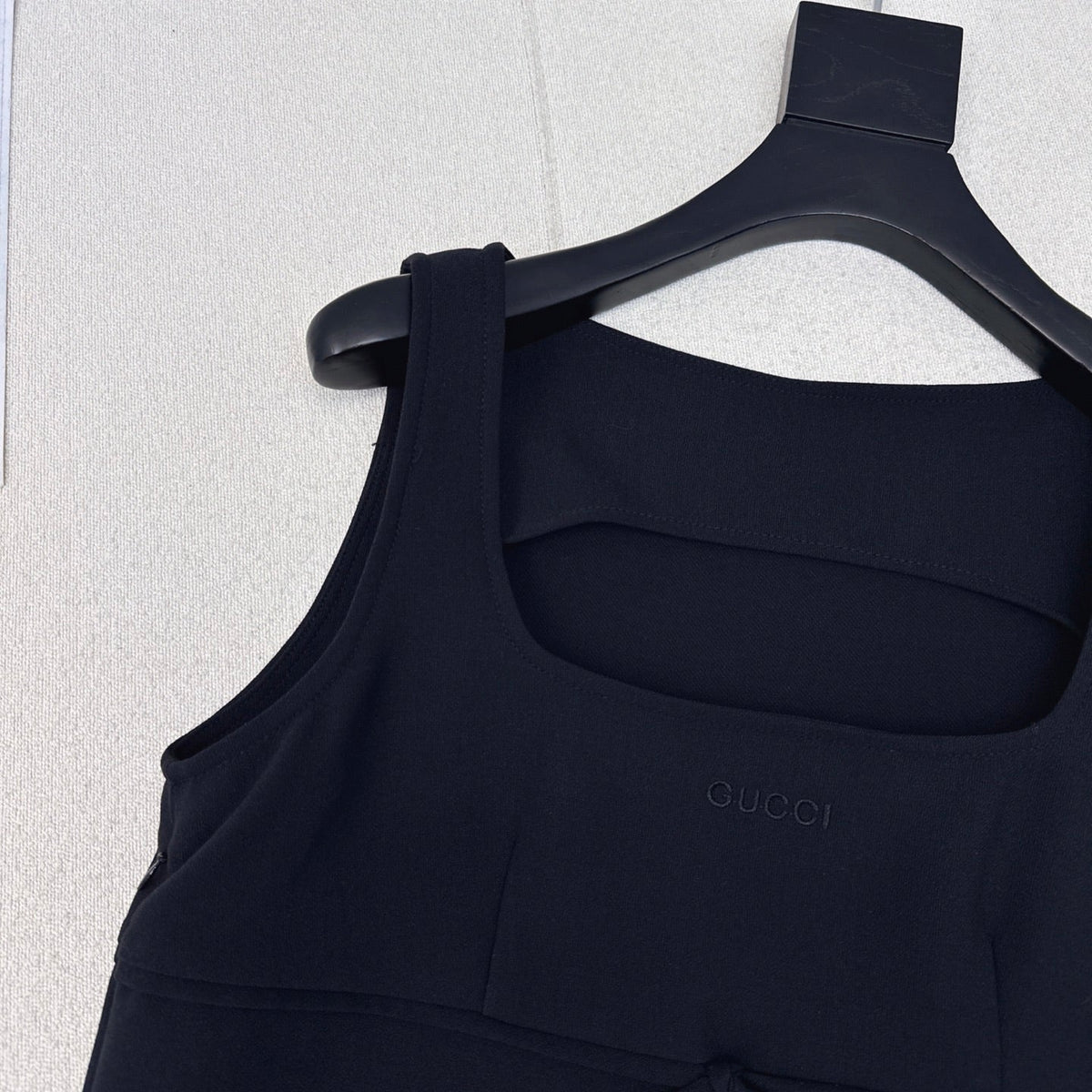 Gucci 25 Sleeveless Minimalist Dress Dark Blue Cotton Polyester