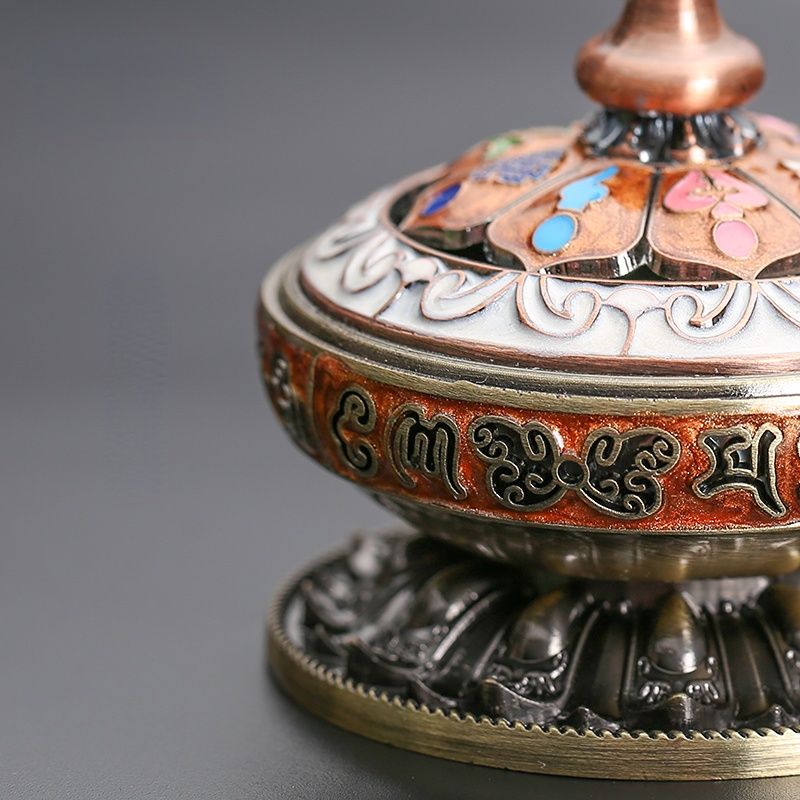 Alloy Plate Incense Burner Household Tibetan Eight Treasures Eight Auspicious Sandalwood Incense Burner Nepal Tea Ceremony Ornaments