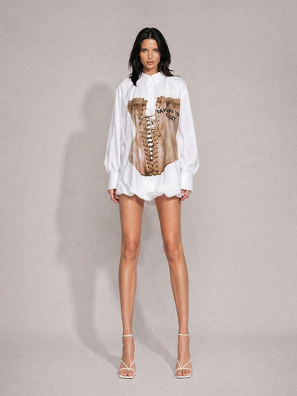 Alaina Niche-Style Printed Long-Sleeve Shirt