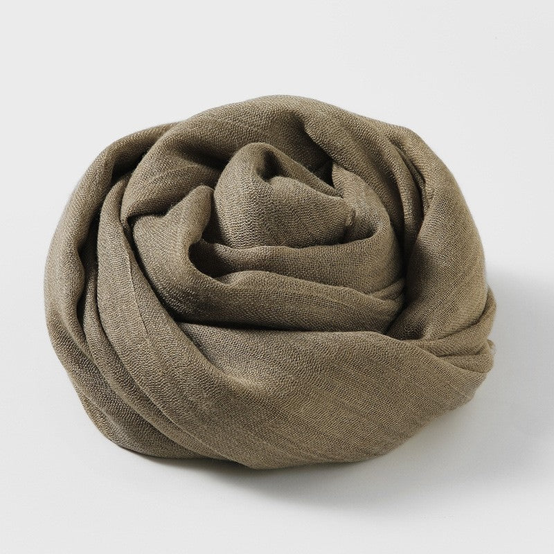 Solid Color Cotton And Linen Sun Protection Scarf