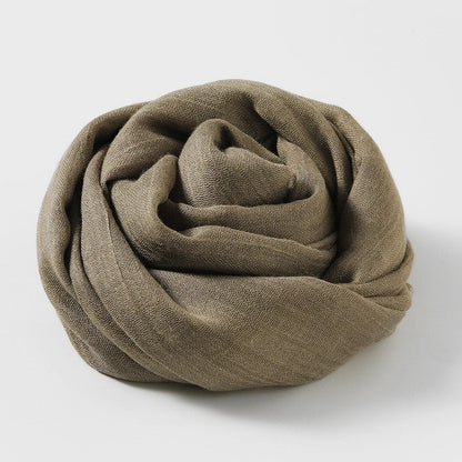 Solid Color Cotton And Linen Sun Protection Scarf