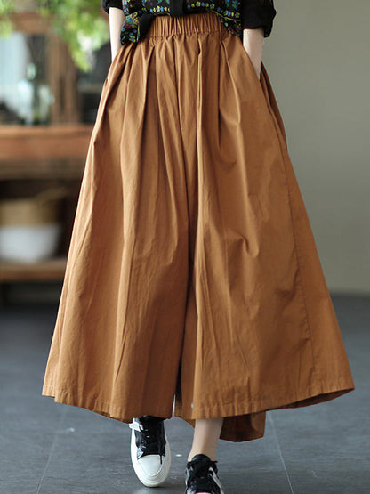 Vintage Casual Loose Ramie Cotton Wide Leg Pants