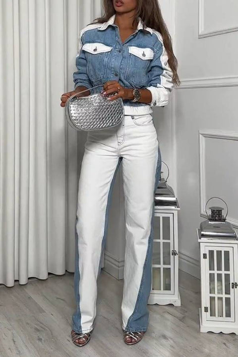 Straight Leg Blue Jeans