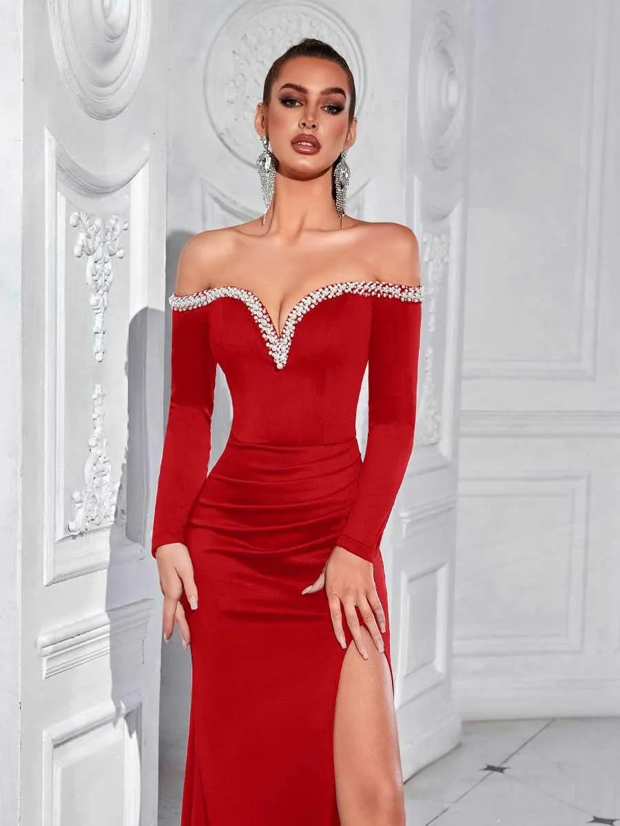 Amara Luxury Beaded Maxi Dress