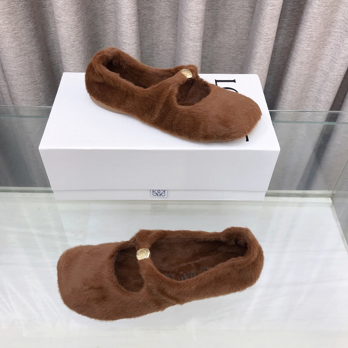 Loewe 2026 Ballet Flat Brown in Wool 597432