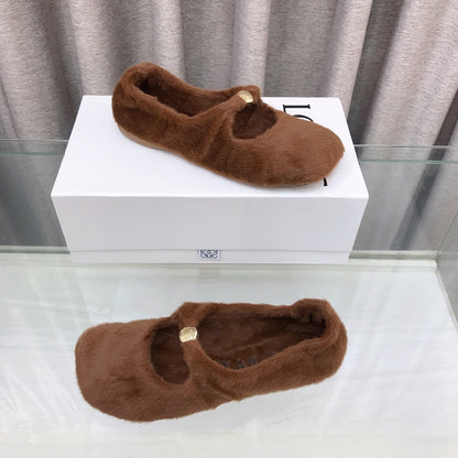 Loewe 2026 Ballet Flat Brown in Wool 597432