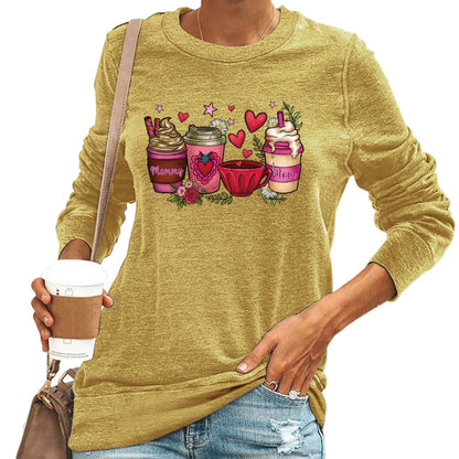 Teesher - Pink Milk Tea Print Tee - Casual Chic