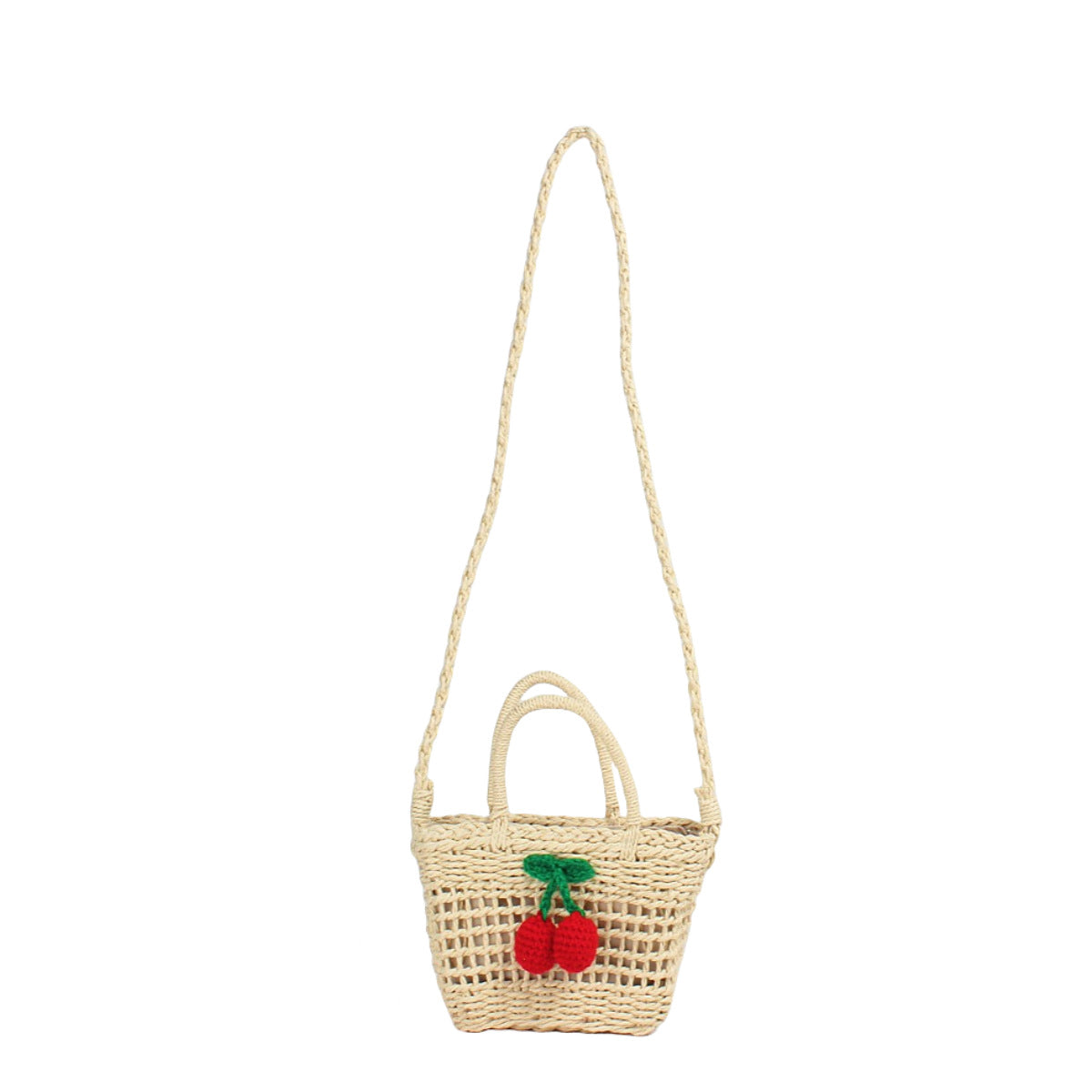 Crochet Market Bag Cherry Crossbody Bag