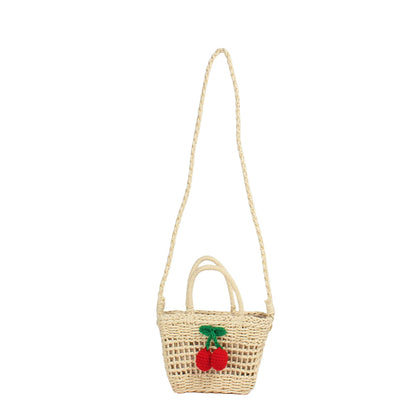 Crochet Market Bag Cherry Crossbody Bag