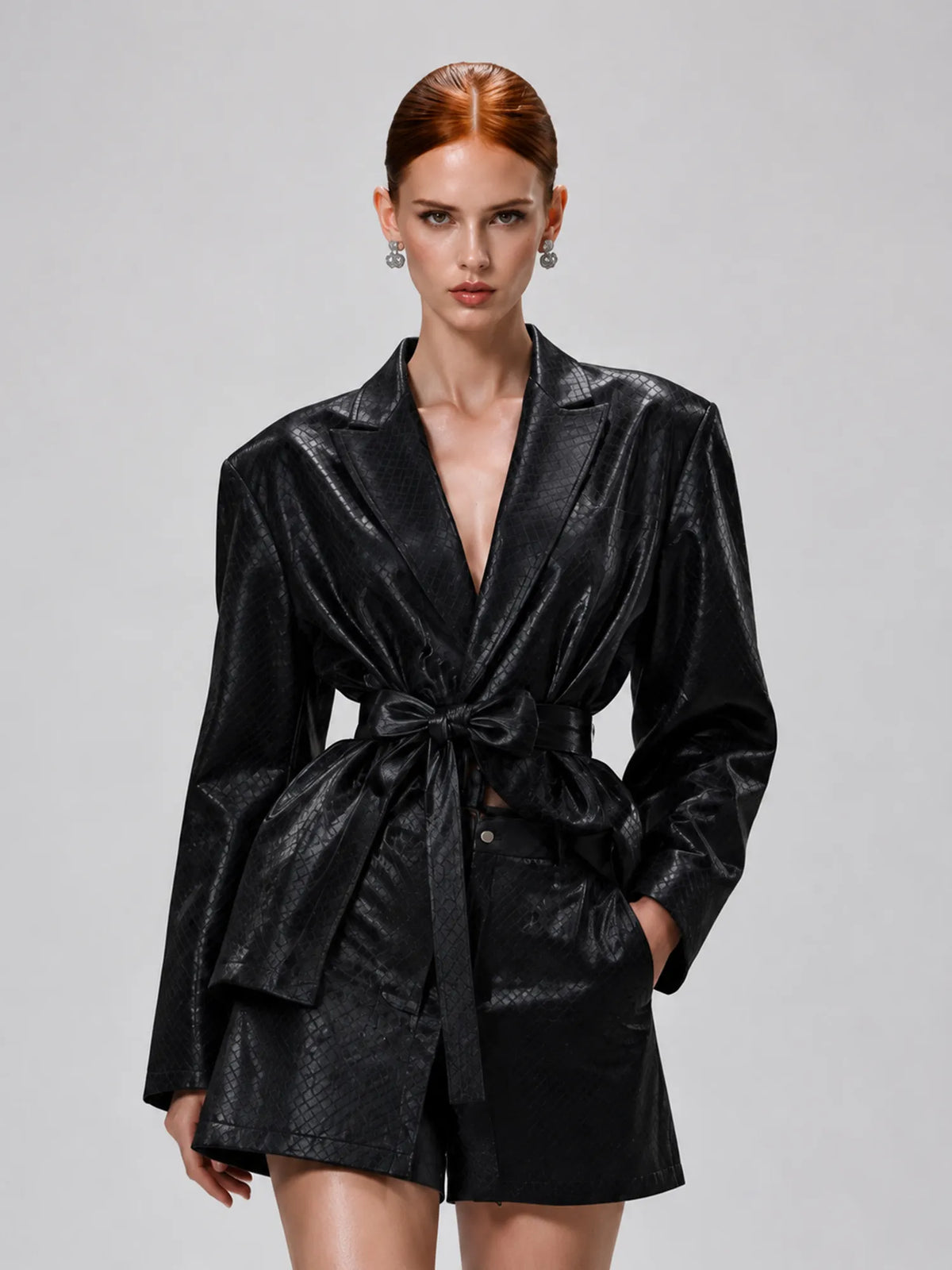 Estelle Checkered Leather Two-Piece Set