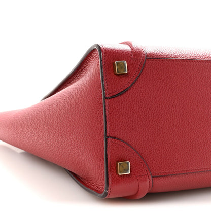 Drummed Calfskin Micro Luggage Red