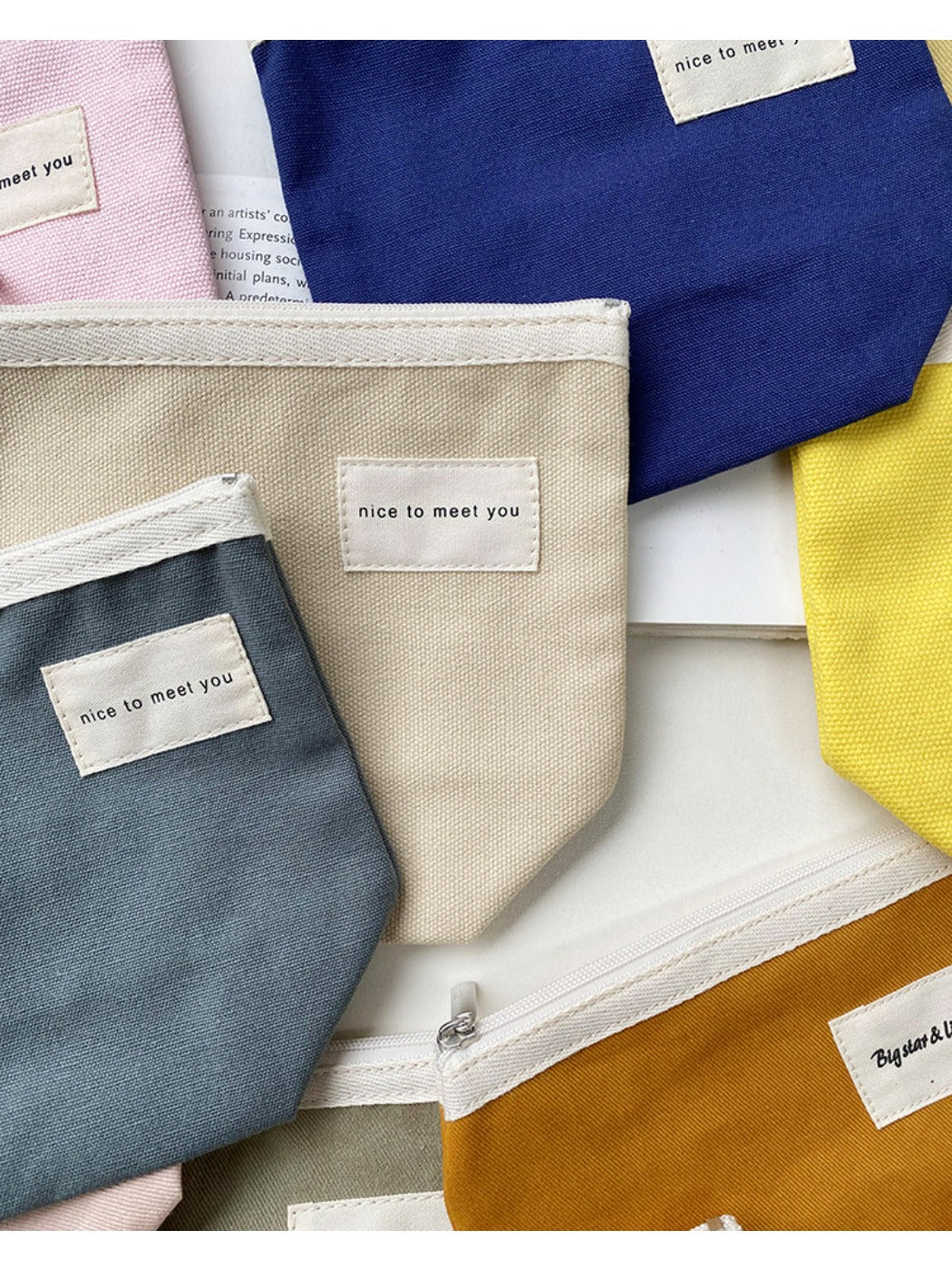 Cosbai - Minimalist Small Canvas Cardholder Pouch &amp; Coin Purse