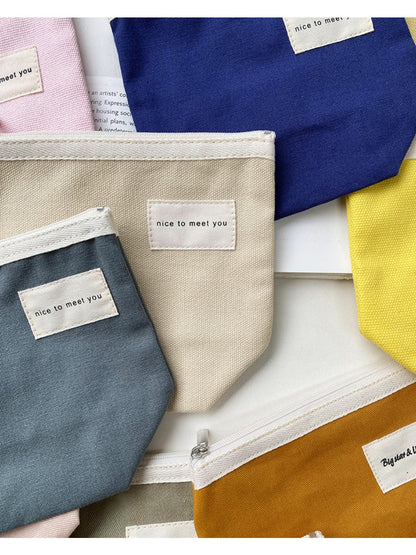 Cosbai - Minimalist Small Canvas Cardholder Pouch &amp; Coin Purse