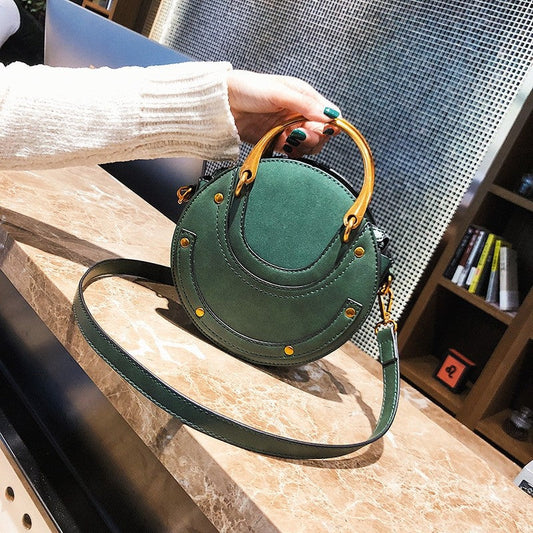 One Shoulder Crossbody Frosted Round Bag