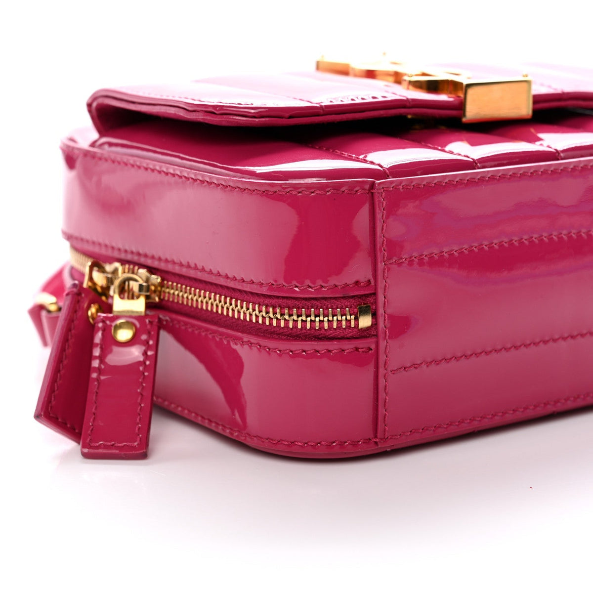 Patent Matelasse Monogram Toy Vicky Camera Bag Freesia
