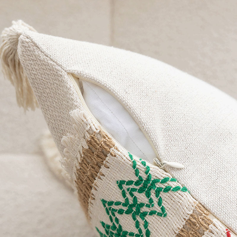 Minimalist Christmas Jacquard Tassel Cushion Covers