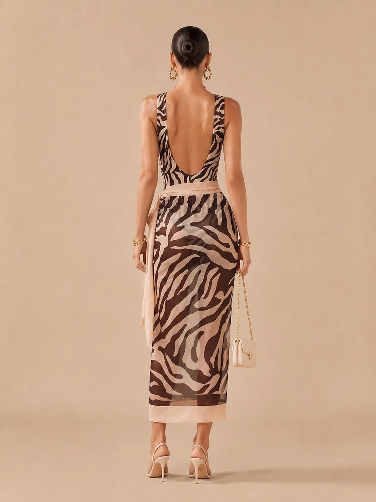 Grace Zebra-print Swimsuit Set