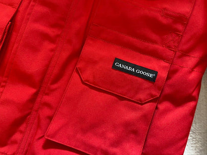Canada Goose Children Jacket Wolf Fur Red Polyester Cotton