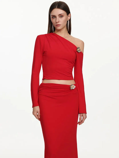 Gracelyn Romantic Contour Floral Hardware Two Piece Set
