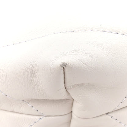 Shiny Calfskin Quilted Small Chanel 22 White