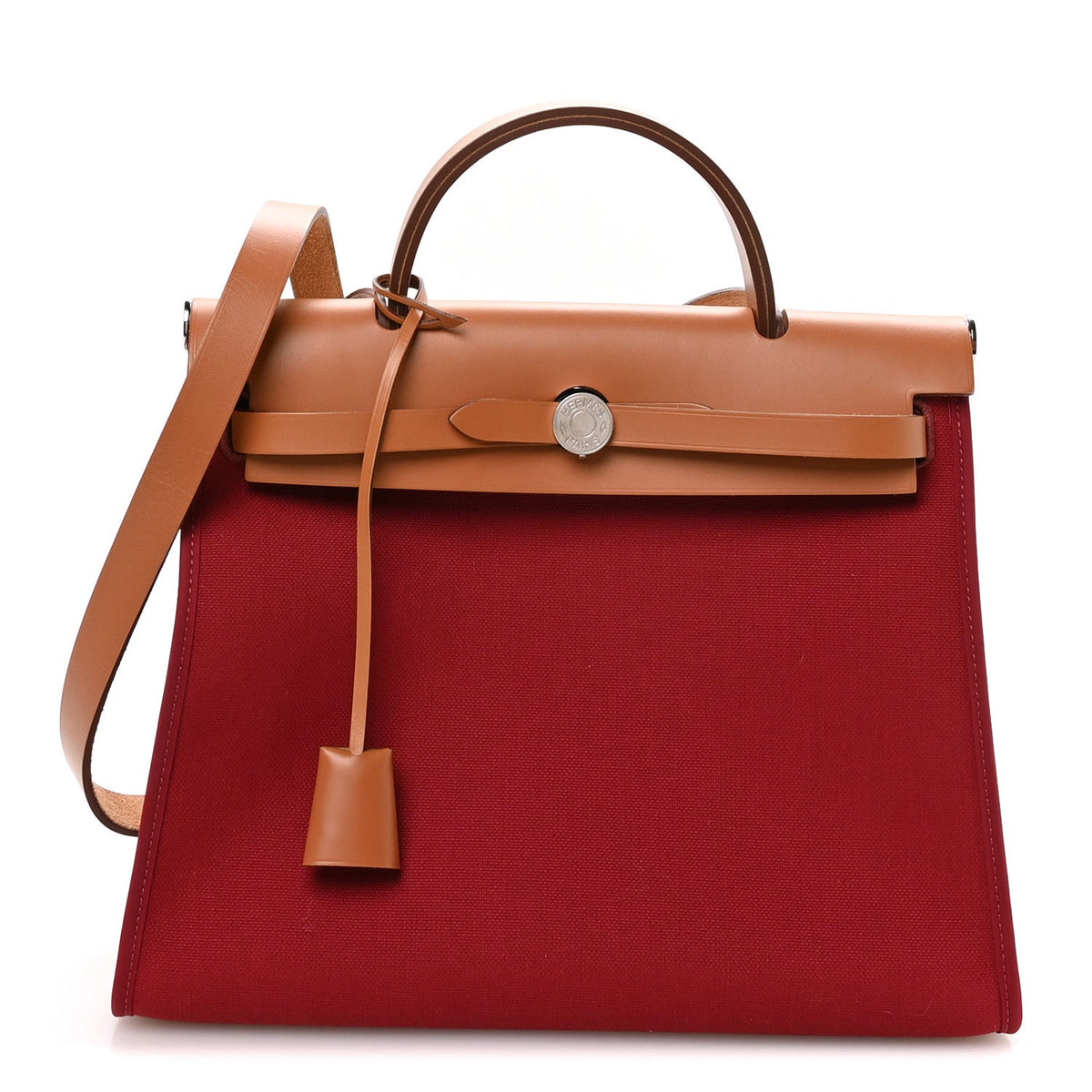 Vache Hunter Toile Herbag Zip 31 PM Rouge Grenat Natural
