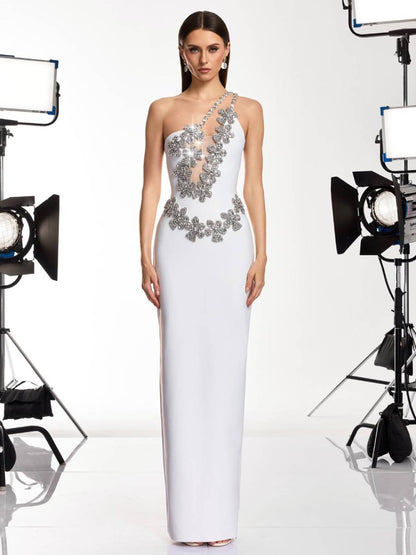 Alexa Diamond Flower Bandage Maxi Dress