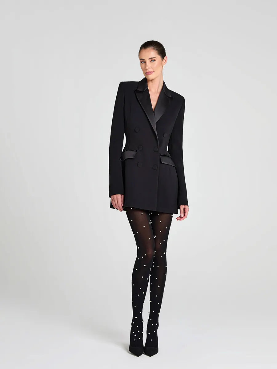 Naomi Double-breasted Blazer In Black