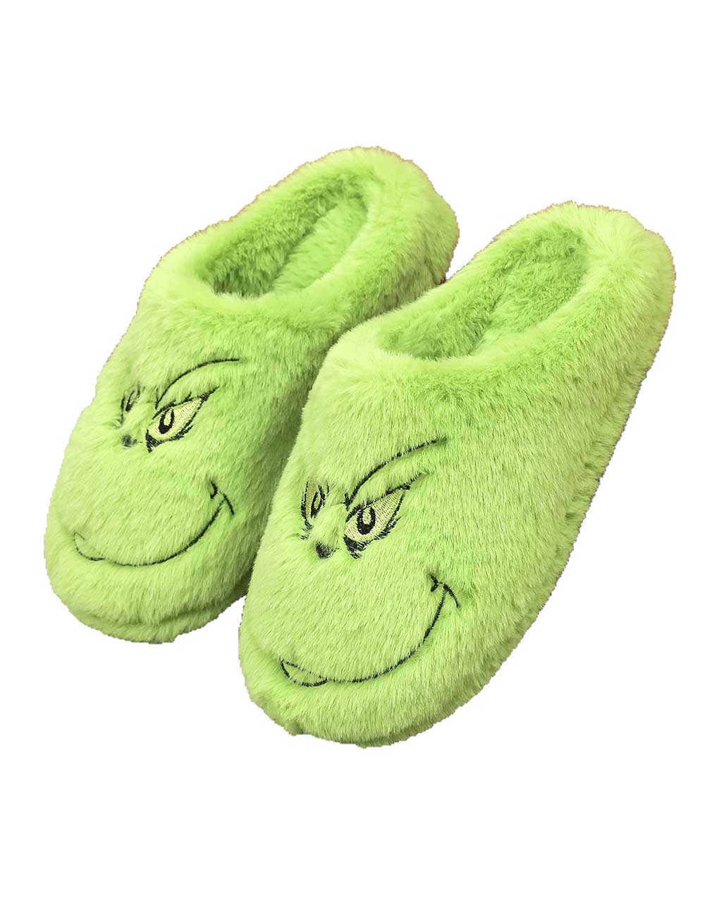 Funny Green Fuzzy Fur Warm Winter Slippers