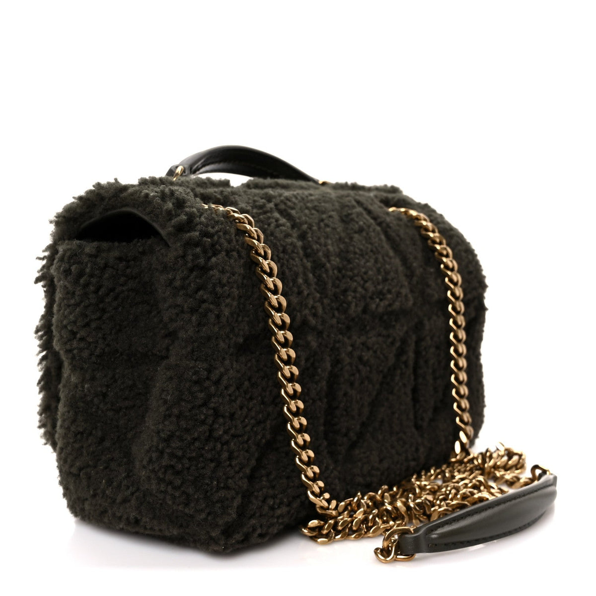 Shearling Monogram Small Jamie Grainy Moss