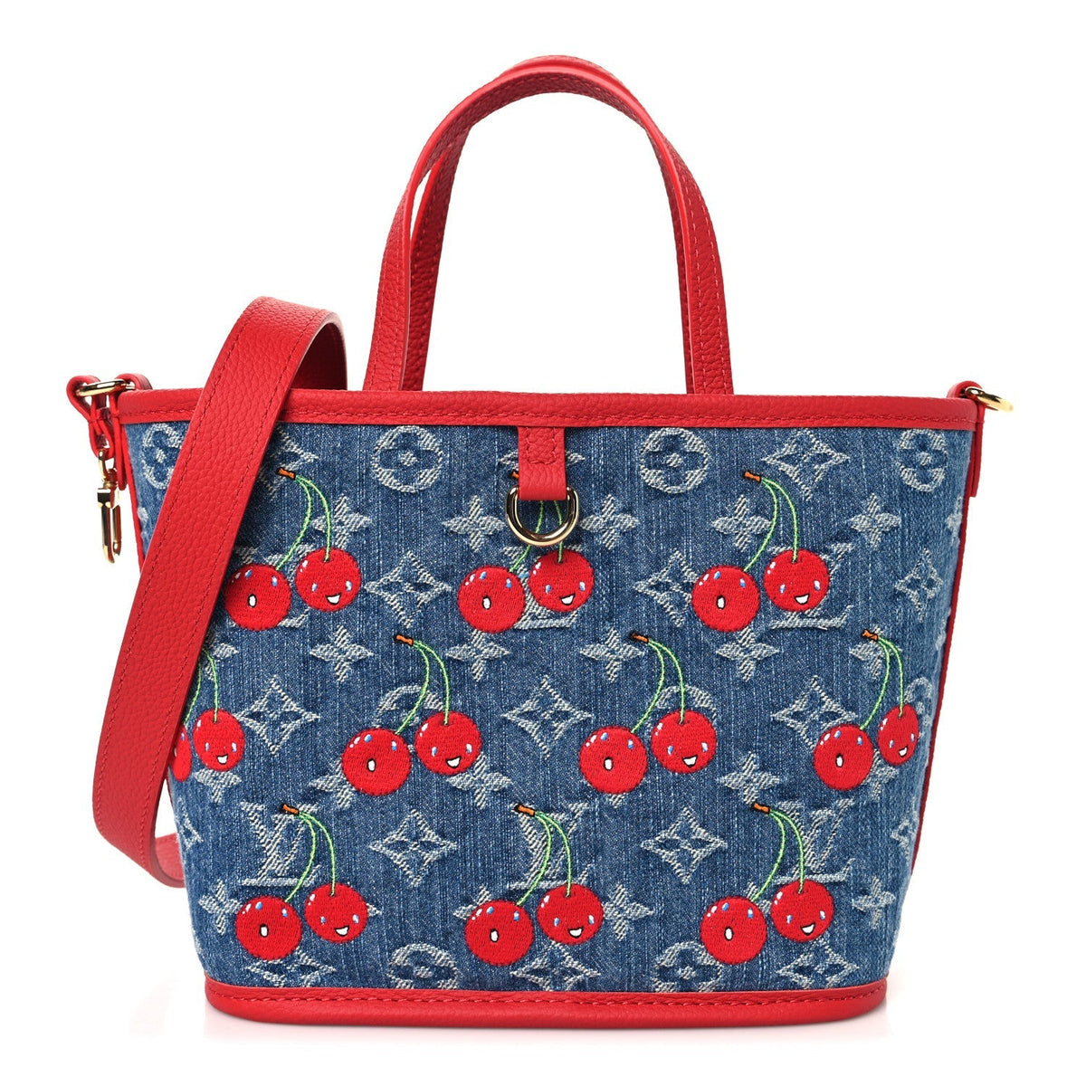 LV X TM Monogram Denim Cerises Neverfull Inside Out BB