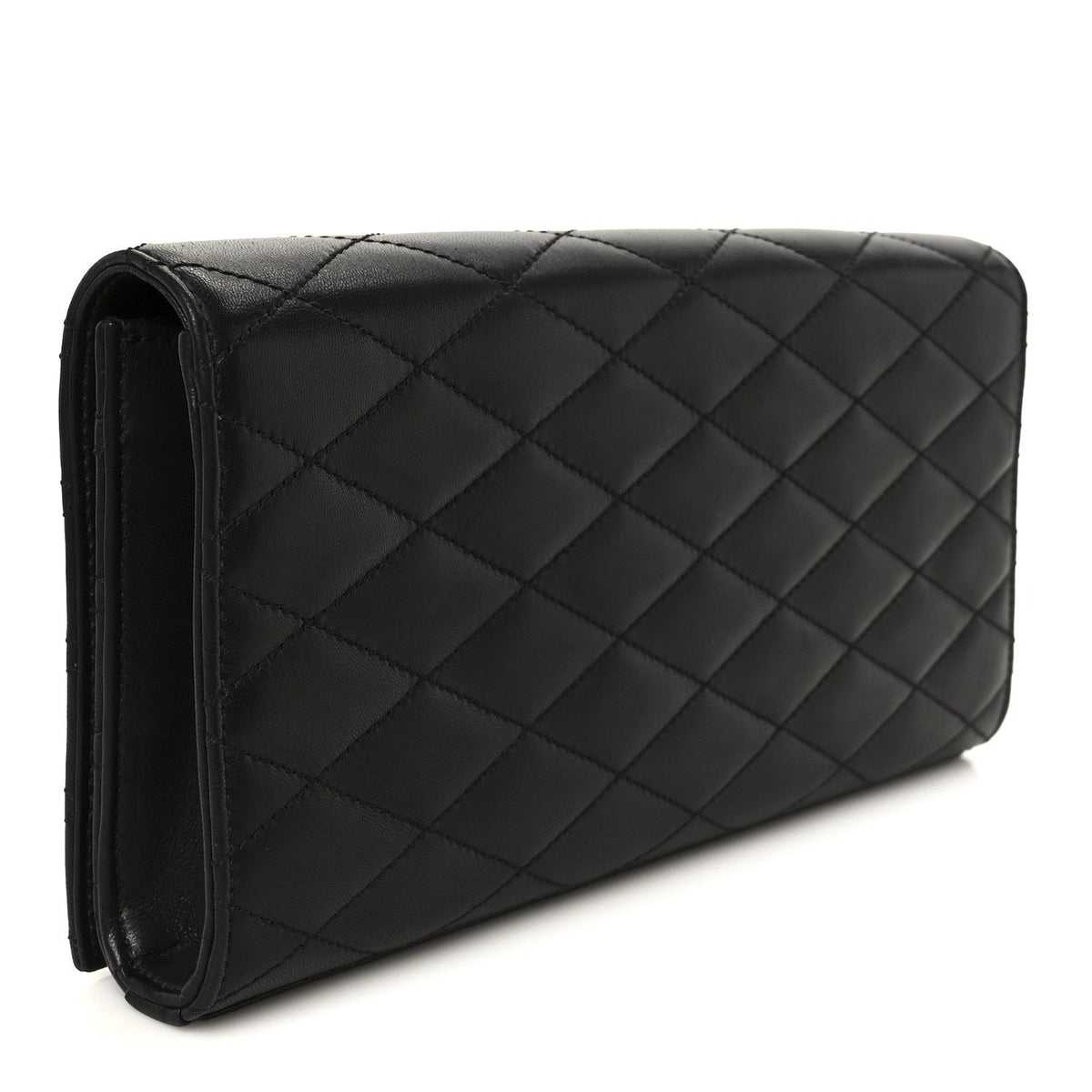 Lambskin Quilted Kate Clutch Black