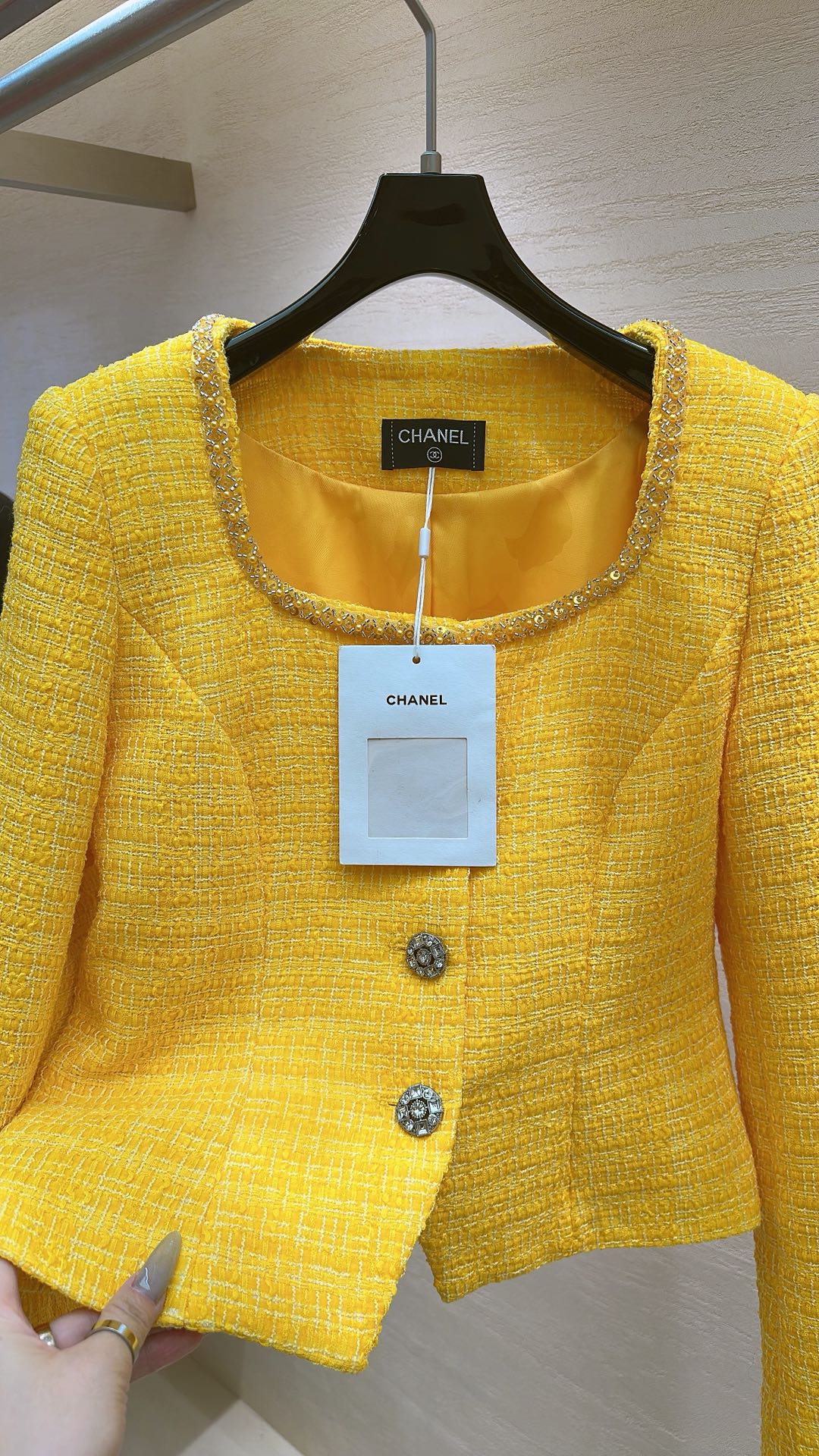CHANEL JACKET YELLOW IN TWEED