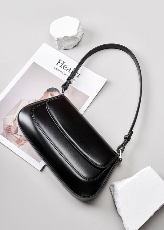 High Grade Leather Shoulder Bag With Dual Flap