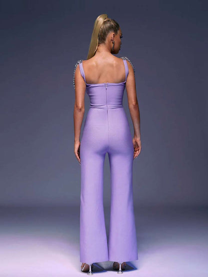 Catalina Crystal bead Bandage Jumpsuit