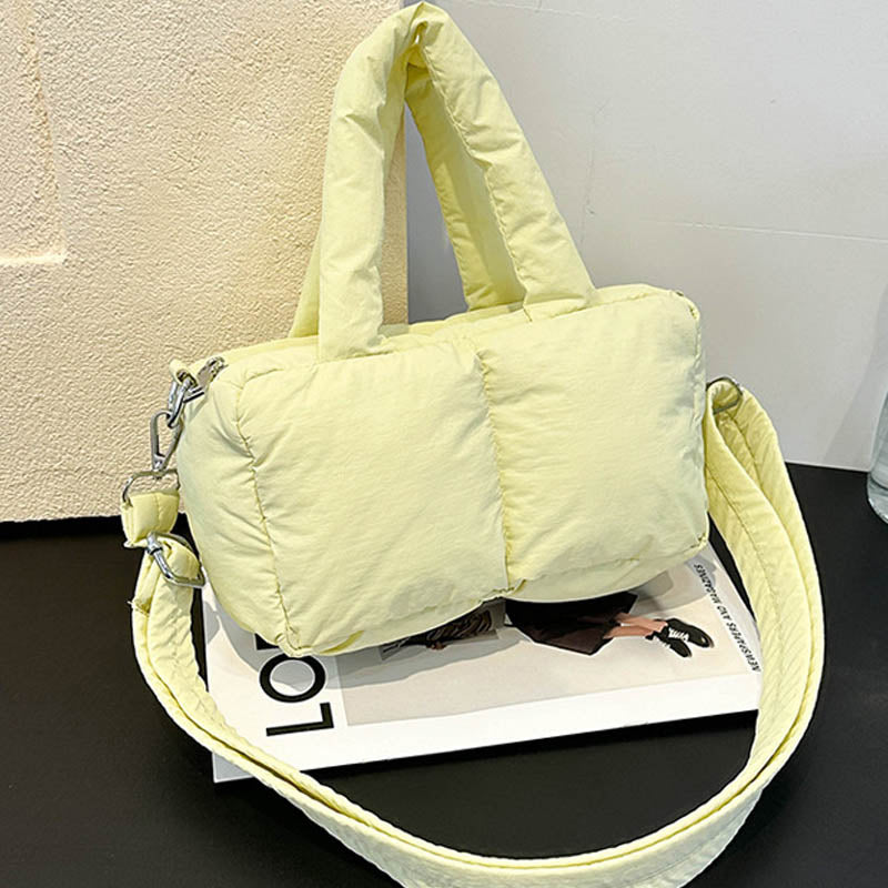 Trendy Puffer Top Handle Tote Shoulder Bag