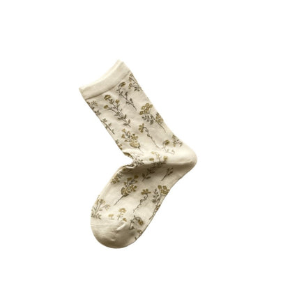 Rufia - Artistic Fresh Floral Crew Socks for Spring Days