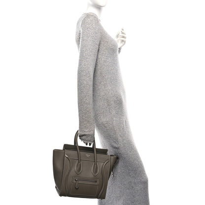 Drummed Calfskin Micro Luggage Souris