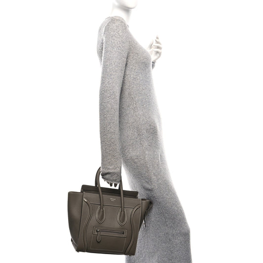 Drummed Calfskin Micro Luggage Souris