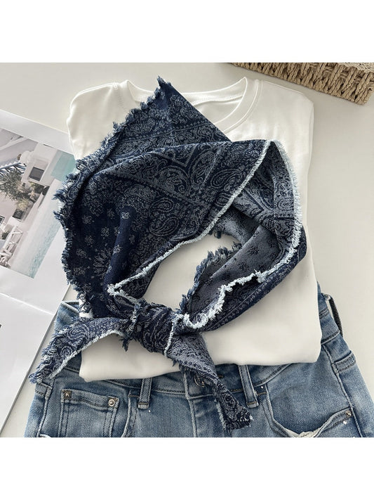Scarvii - Unisex Vintage Frayed Triangle Scarf