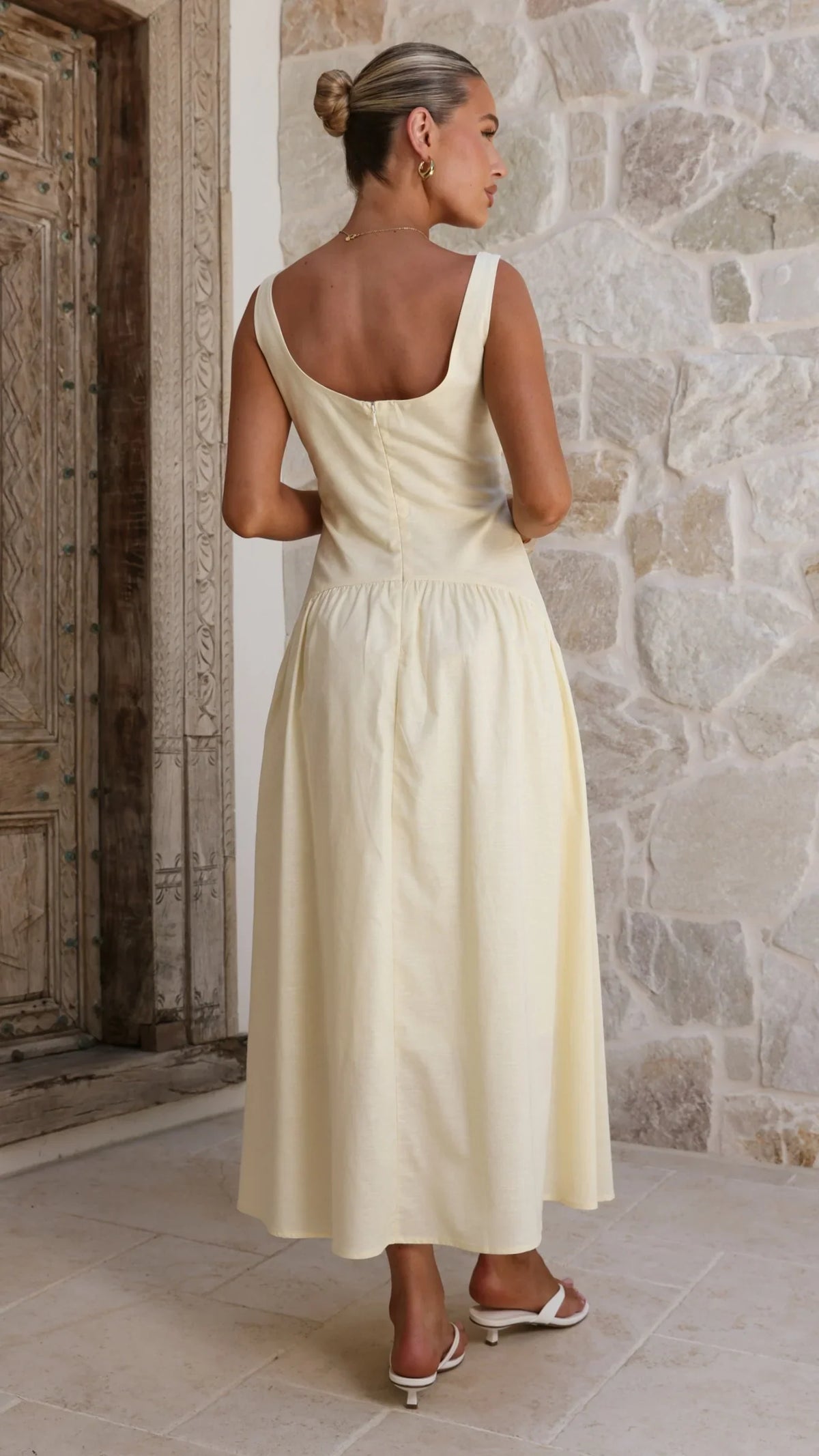 Lucy Drop Waist Maxi Dress - Butter