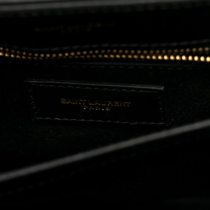 Calfskin Y Quilted Monogram Toy Loulou Crossbody Bag Black