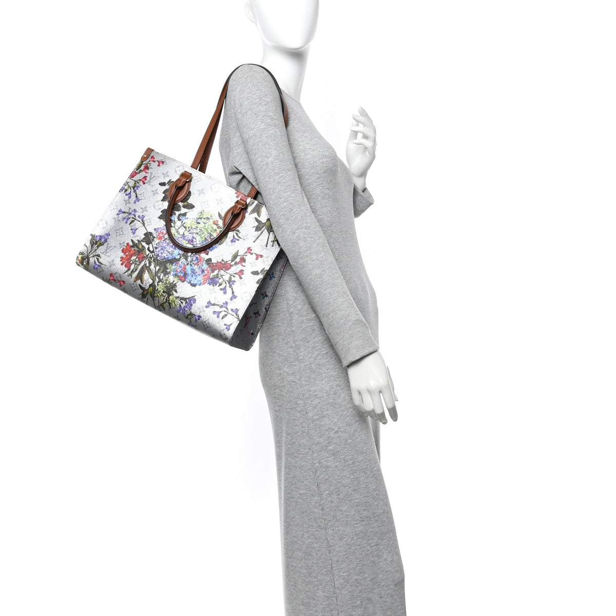 Metallic Monogram LV Garden OnTheGo MM Silver