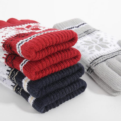 Winter Warm Snowflake Thicken Warm Knit Glove