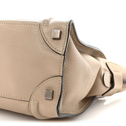 Drummed Calfskin Micro Luggage Dune