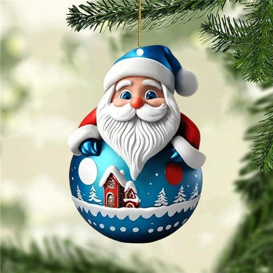Christmas Santa Tree Ornament Indoor Hanging Decor