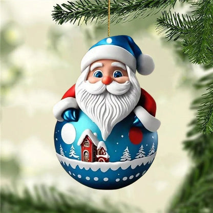 Christmas Santa Tree Ornament Indoor Hanging Decor