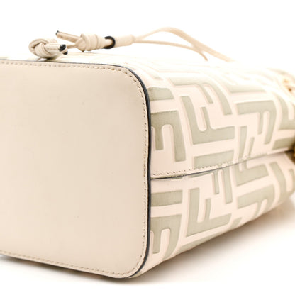 Vitello Liberty F is Fendi Bi-Color FF 1974 Embossed Mini Mon Tresor Bucket Bag Camelia Mandorlo