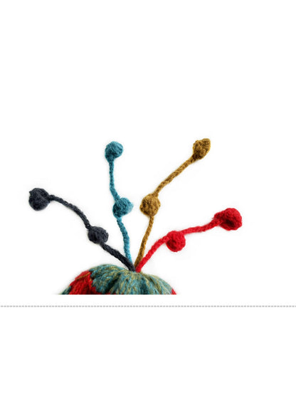 Haila - Colorful Earflap Knitted Beanie with Pompoms